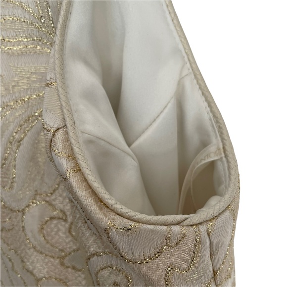 Vintage (80’s with Tags) Jessica McClintock Cream Gold Brocade Sheath Gown Sz 4 - Picture 8 of 13